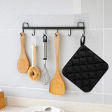 GROBRO7 Cotton Pot Holders Black Microwave Oven Pot Mat Heat Resistant Potholder Insulation Pads for Cooking, Baking, Heat Container, Placemat Kitchen Essentials for Table Insulation, 6 Pieces