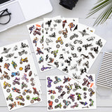 VERSRH 8PCS Dirt Bike Temporary Tattoos, Cartoon Fake Tattoos for Kids Party Favors, Cool Waterproof Body Sticker Decorations, Anime Face/Hand Tattoos, Dirt Bike Supplies for Boys Girls Birthday Party
