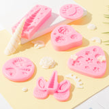 GROBRO7 12Pcs Unicorn Silicone Chocolate Moulds Unicorn Flower Candy Mold Set for Baking DIY Chocolate Fondant Ice Crafting Bakeware Wedding Engagement Birthday Party Cupcake Cake Decor for Girls