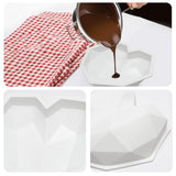 GROBRO7 Silicone Heart Chocolate Mold HAPPY BIRTHDAY Letter Number Tray with Wooden Mallet Pounding Toy for Baking Chocolate Cookies Fondant Soap Clay Crafting Wedding Engagement Valentine Cake, 41Pcs