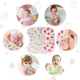 Baby Muslin Burp Cloths Burping Bids for Baby Cotton Cloths Absorbent for Baby Shower Machine Washable Strawberry Pineapple Rabbit Horse Face Towels Nursery Gift Gentle for Newborn Girls , 5Pcs