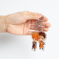 VERSRH 8PCS Volleyball Juvenile Keychain, Hanging with Rotatable Alloy Metal Ring, Anime Keychain for Kids, 8 Anime Figure Keychains Pendant Hanging for Key, Cartoon Keychain Accessorie