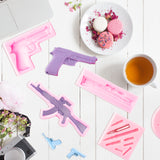 6Pcs Imitation Pistol Shaped Machine Gun Silicone Molds for Birthday Party Cake Decoration Mini DIY Craft Items Chocolate Fondant Candy Baking Mould Cupcake Topper Decor Supplies for Boys
