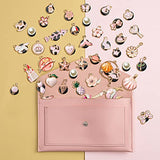 50P Pink Enamel Shoe Charm for Clog, Romantic flowers Shoe Decor, Bracelet with Holes Wristband Decoration Charms, Accessory Clog Decor for Teen Girls Women Toddler Slip on, Birthday Party Gifts