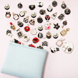 50PCS Makeup Enamel Clog shoes charm for Kids, Cartoon Make up Decoration Charm for Shoes, Makeup Cosmetics Shoe Charm for Kids, Beauty Birthday Party Gifts, Accessories Clog Decor