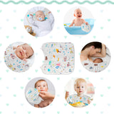 Baby Muslin Burp Cloths Burping Bids for Baby Cotton Cloths Absorbent for Baby Shower Machine Washable Soft Animals Zoo Honey Bear Dinosaur Face Towels Nursery Gift Gentle for Newborn Boys , 5Pcs