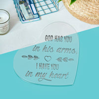 VERSRH 2PCS Crystal Heart Sympathy Gift, Crystal Glass Heart Shape Remembrance Gift, Sympathy Gift for Loss of Loved One, Bereavement Gift for Loss of Father, Condolence Gift for Loss of Mother