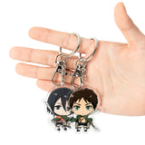 VERSRH 6PCS Advancing Titan Keychain, Hanging with Removable Alloy Metal Ring, Anime Keychain for Kids, 6 Collectible Aot Figure Keychains Pendant Hanging for Key, Wallet and Some Other Little Parts