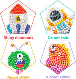 CY2SIDE 12PCS Outer Space 5D Diamond Painting Stickers, Space Easy Diamond Painting Kit for Kids, DIY Full Drill Diamond Painting Kit, Painting by Number for Beginner, Astronaut Sparkle Mosaic Sticker