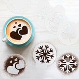 GROBRO7 40 Pcs Cake Stencil Templates Decoration Reusable Plastic Stencils Latte Art Designer for Coffee Cake Cookie Chocolate Candy Sugar Powder Card Drawing Templates Baking Tools Decoration Molds
