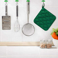 GROBRO7 Cotton Pot Holders Green Microwave Oven Pot Mat Heat Resistant Potholder Insulation Pads for Cooking, Baking, Heat Container, Placemat Kitchen Essentials for Table Insulation, 6 Pieces