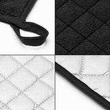 GROBRO7 Cotton Pot Holders Black Microwave Oven Pot Mat Heat Resistant Potholder Insulation Pads for Cooking, Baking, Heat Container, Placemat Kitchen Essentials for Table Insulation, 6 Pieces
