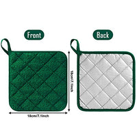 GROBRO7 Cotton Pot Holders Green Microwave Oven Pot Mat Heat Resistant Potholder Insulation Pads for Cooking, Baking, Heat Container, Placemat Kitchen Essentials for Table Insulation, 6 Pieces