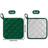 GROBRO7 Cotton Pot Holders Green Microwave Oven Pot Mat Heat Resistant Potholder Insulation Pads for Cooking, Baking, Heat Container, Placemat Kitchen Essentials for Table Insulation, 6 Pieces
