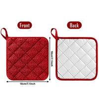 GROBRO7 Cotton Pot Holders Red Microwave Oven Pot Mat Heat Resistant Potholder Insulation Pads for Cooking, Baking, Heat Container, Placemat Kitchen Essentials for Table Insulation, 6 Pieces