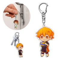 VERSRH 8PCS Volleyball Juvenile Keychain, Hanging with Rotatable Alloy Metal Ring, Anime Keychain for Kids, 8 Anime Figure Keychains Pendant Hanging for Key, Cartoon Keychain Accessorie