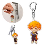 VERSRH 8PCS Volleyball Juvenile Keychain, Hanging with Rotatable Alloy Metal Ring, Anime Keychain for Kids, 8 Anime Figure Keychains Pendant Hanging for Key, Cartoon Keychain Accessorie