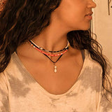 GROBRO7 3Pcs Outer Banks Necklaces Madison Bailey Hawaiian Handmade Choker Colorful Seed Bead Bohemian Necklaces Adjustable Lightweight Necklace Summer Beach Vacation Dress Up Accessories for Women