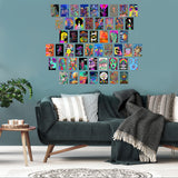 GROBRO7 50PCS Hippie Trippy Drippy Aesthetic Wall Collage Kit, Wall Art Collage Kit, Aesthetic Posters for Dorm Wall Decor, Wall Art Print for VSCO Girls, Aesthetic Photo, Bedroom Decor for Teen Girl