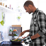 Cotton Pot Holder Kitchen Everyday Basic Potholder Heat Resistant Potholder Washable Cloth Pocket Coaster Potholders Oven Mitts Black White Plaid Hot Pads Trivet for Baking Cooking, Pack of 5