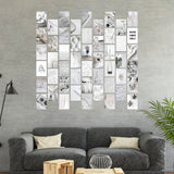 GROBRO7 50PCS Grey White Wall Collage Kit, Aesthetic Picture Indie Room Decor, Art Posters for Dorm Wall Decor, Wall Art Prints for VSCO Girls Boys, Aesthetic Photo Display, Bedroom Decor