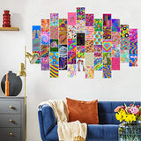 50pcs Bunte Hippie ästhetisches Bild für Wandcollage, helles Collage Set, Colorful Raumdekoration, Wandkunstdrucke, Schlafsaal Foto Display, VSCO Poster für Schlafzimmer