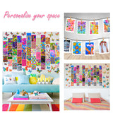 74Pcs Bright Collage Kit with 3D Butterfly Magnetic Wall Decal Stickers, Indie Aesthetic Picture Room Wall Decor, Art Print Posters for Dorm VSCO Girls Boys, Bedroom Decor for Butterfly Lovers