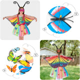 VERSRH 18PCS Fairy Butterfly Wings Rainbow Tutu Mask Dress Up Costume for Girls, Toddler Butterfly Role Play Costumes, Kids Birthday Headband Party Favors Decoration, Halloween Cosplay Costume