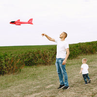 GROBRO7 2Pcs Foam Airplane Toys 15.4’’ Manual Throwing Model Glider Aircraft Toys, Lightweight Challenging Outdoor Sports Game Set, Fun Hand Launch Airplane Toy Gifts for Kids Party Essential