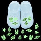 CY2SIDE 20PCS Bunny Rapper Glowing Shoe Charm for Kids, Glow in the Dark Shoe Decoration Charm for Kids, Rabbit Bracelet Wristband Charm for Toddlers, Clog Decor for Girl Boys Slip on, Treasure Toys