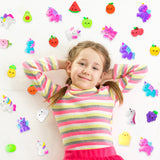 GROBRO7 27pcs Mini Mochi Squeeze Toys Set for Kids Kawaii Silicon Food Fruit Squeeze Toys Pack Cute Soft Creamy Stress Relief Decoration Toys for Bag Fillers Party Favors Supplies Birthday Gift Prize