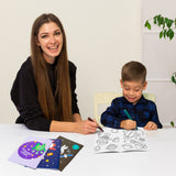 GROBRO7 24Pcs Solar System Coloring Books Milky Way Drawing Book Spaceship Alien Painting Book for Children Developing Concentration Drawing Skills, Birthday Gifts for Kids Relieving Stress for Adult