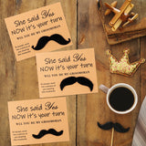 VERSRH 12PCS Groomsmen Proposal Cards, Set of 6 Styles Mustaches, Humorous Groomsmen Proposal Gifts for Wedding, Kraft Paper Confession Card, Retro Style Proposal Cards for Groomsmen, Best Man, Suitor