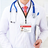 GROBRO7 12Pcs Vaccination Plastic Card Protector with Lanyard for CDC Immunization Record Clear Vinyl Plastic Sleeve for ID Card Medical Information Notification CDC Encouraged Public Health Clinica