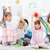 Rainbow Wind 2P Ribbon Hand Kite Toy, Including Rainbow Black&White Ribbon Wind Wand Toy Baby Sensory Toy Infants Wooden Toy Toddler Waldorf Toy Montessori Toy for Baby Shower Birthday Party Favor