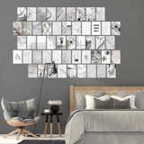 GROBRO7 50PCS Grey White Wall Collage Kit, Aesthetic Picture Indie Room Decor, Art Posters for Dorm Wall Decor, Wall Art Prints for VSCO Girls Boys, Aesthetic Photo Display, Bedroom Decor