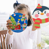 32Pcs DIY Christmas Paper Plate Art Craft 3D Handmade Gnome Painting Sticker Kit, Christmas Decorations Birthday Gift for Kids Toddler Preschool Family Games Educational, Party Favor Supplies