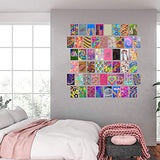 50pcs Bunte Hippie ästhetisches Bild für Wandcollage, helles Collage Set, Colorful Raumdekoration, Wandkunstdrucke, Schlafsaal Foto Display, VSCO Poster für Schlafzimmer