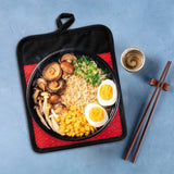 GROBRO7 4Pcs Cotton Cloth Silicone Potholders Non-Slip Oven Mitts Set Pot Holder with Pocket for Kitchens Heat Resistant Hot Pan Holder Microwave Splatter Guard Hot Pads for Baking Cooking 7”x 8.7”