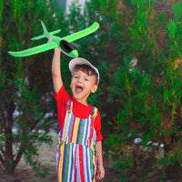 GROBRO7 2Pcs Foam Airplane Toys 15.4’’ Manual Throwing Model Glider Aircraft Toys, Lightweight Challenging Outdoor Sports Game Set, Fun Hand Launch Airplane Toy Gifts for Kids Party Essential
