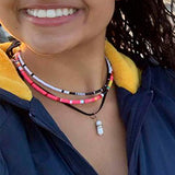 GROBRO7 3Pcs Outer Banks Necklaces Madison Bailey Hawaiian Handmade Choker Colorful Seed Bead Bohemian Necklaces Adjustable Lightweight Necklace Summer Beach Vacation Dress Up Accessories for Women