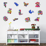 VERSRH 12pcs Animal Tissue Paper Sun Catcher, Butterfly Dinosaur Airplane Pre-Cut Cards DIY Sun Catcher Art Craft Kit, Kids Classroom Art Window Decal Educational Supplies for Indoor Home Decor