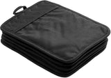 GROBRO7 Cotton Pot Holders Black Microwave Pads Oven Gloves Heat Resistant Mats for Kitchen, Hot Potholder Pot Coasters for Cooking, Barbecue, Baking, Take Hot Container, Kitchen Essentials, 5Pcs