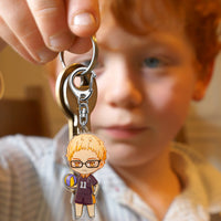VERSRH 8PCS Volleyball Juvenile Keychain, Hanging with Rotatable Alloy Metal Ring, Anime Keychain for Kids, 8 Anime Figure Keychains Pendant Hanging for Key, Cartoon Keychain Accessorie