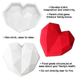 GROBRO7 Silicone Heart Chocolate Mold HAPPY BIRTHDAY Letter Number Tray with Wooden Mallet Pounding Toy for Baking Chocolate Cookies Fondant Soap Clay Crafting Wedding Engagement Valentine Cake, 41Pcs