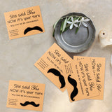 VERSRH 12PCS Groomsmen Proposal Cards, Set of 6 Styles Mustaches, Humorous Groomsmen Proposal Gifts for Wedding, Kraft Paper Confession Card, Retro Style Proposal Cards for Groomsmen, Best Man, Suitor