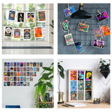 GROBRO7 50PCS Hippie Trippy Drippy Aesthetic Wall Collage Kit, Wall Art Collage Kit, Aesthetic Posters for Dorm Wall Decor, Wall Art Print for VSCO Girls, Aesthetic Photo, Bedroom Decor for Teen Girl
