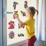 VERSRH 12pcs Animal Tissue Paper Sun Catcher, Butterfly Dinosaur Airplane Pre-Cut Cards DIY Sun Catcher Art Craft Kit, Kids Classroom Art Window Decal Educational Supplies for Indoor Home Decor