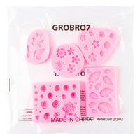 GROBRO7 5Packs Silicone Flower Leaves Molds Rose Sunflower Butterfly Daisy Candy Mold Set for Baking Chocolate Fondant Soap Polymer Clay Crafting Wedding Engagement Birthday Party Cupcake Cake Decor