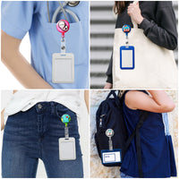 VERSRH 6PCS Nurse Retractable Badge Holder, Badge Reels Retractable for Nurses, Badge Holder Reel Clip, Cute Nurse Badge Holder, Name ID Card Badge Clips Retractable for Kids Office Staff Student